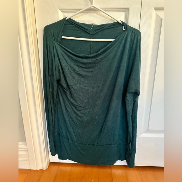 Free People We The Free Luna Green Side Slit Long Sleeve Tee - Picture 5 of 5